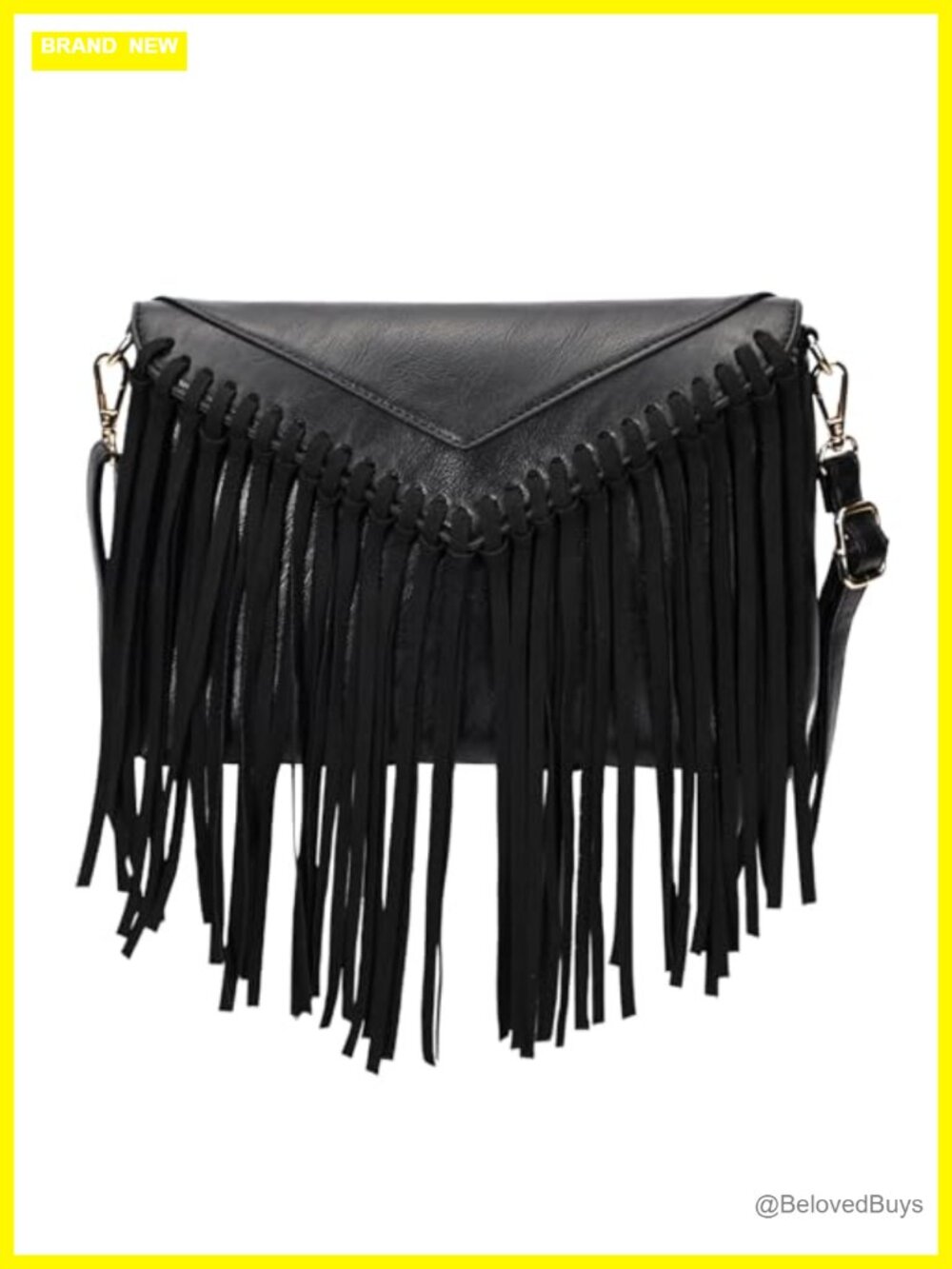 Women's Faux Leather Fringe Tassel Crossbody Shoulder Purse Handbag